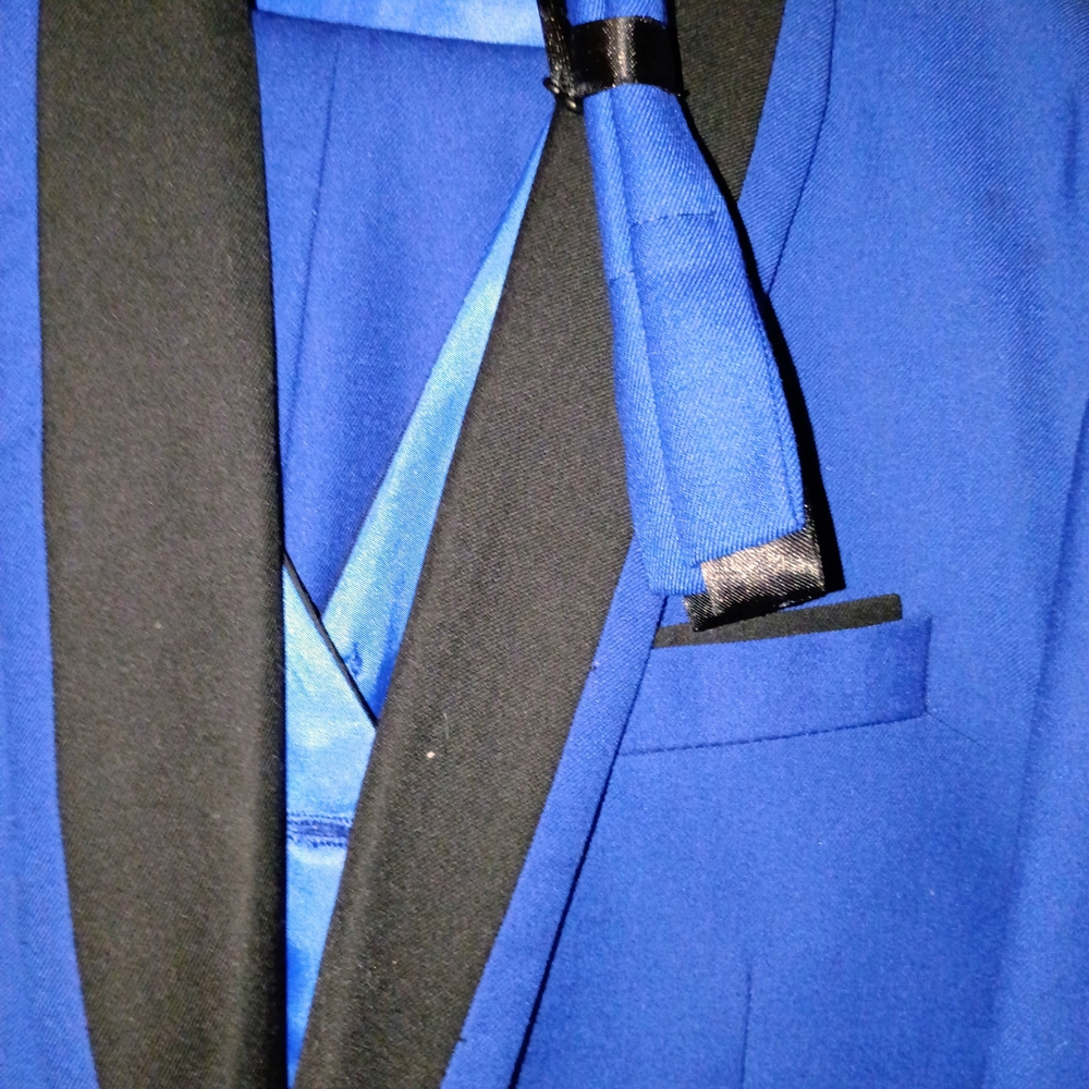 **Worn Once** Kids Blue and Black Formal Suit - Picture 3 of 7